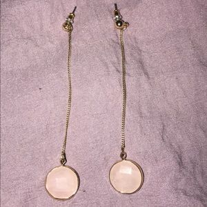 Gold/rose quartz earrings